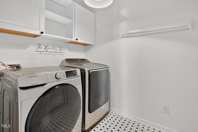 117 Sonoma Way, Chapel Hill, NC 27516 - laundry room with cabinet space, separate washer and dryer, and light flooring