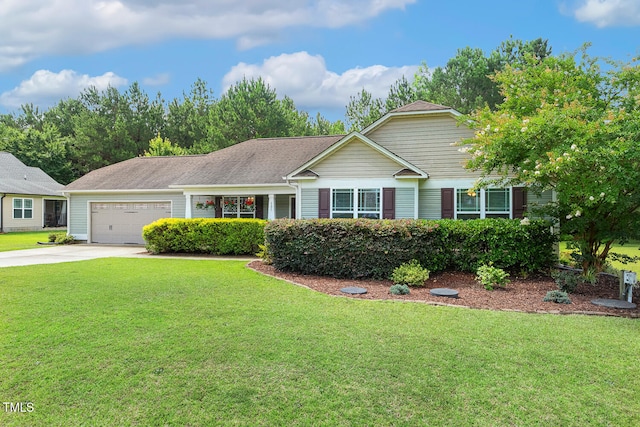 131 Abacos Ct, Clayton, NC 27520 - single story home with driveway, a front lawn, and an attached garage