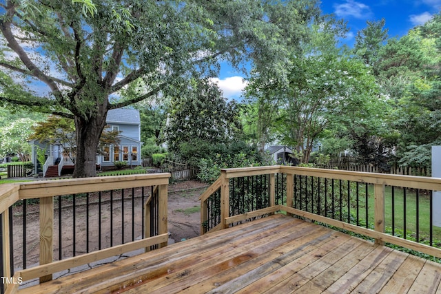 8 Great Oak Ct, Durham, NC 27713 - wooden terrace with a fenced backyard