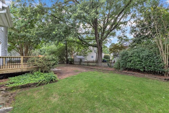 8 Great Oak Ct, Durham, NC 27713 - view of yard with a wooden deck