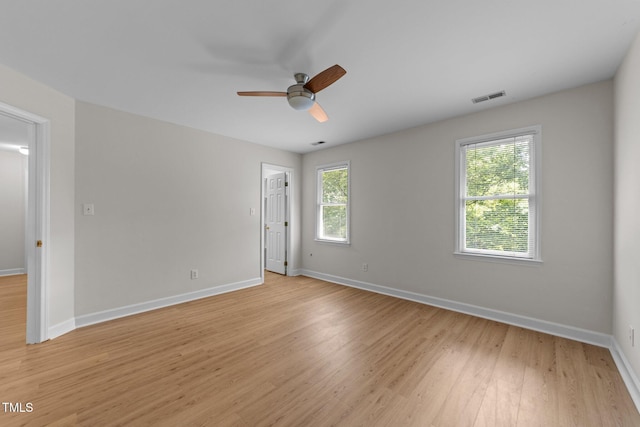 6008 Chittim Ct, Raleigh, NC 27616 - spare room featuring baseboards, a ceiling fan, and light wood finished floors