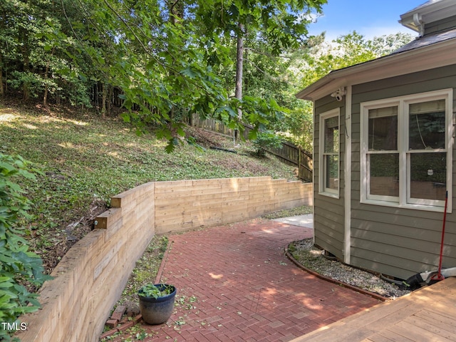 6008 Chittim Ct, Raleigh, NC 27616 - wooden terrace featuring a fenced backyard and a patio area