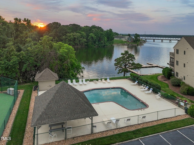 65 The Moorings Unit 65, Clarksville, VA 23927 - community pool featuring a water view and a patio area