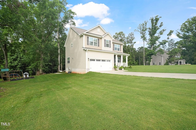 947 Weatherby Ln, Creedmoor, NC 27522 - view of front of house with concrete driveway, a garage, and a front yard