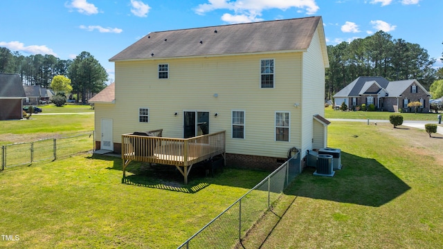 317 Hunters Creek Dr, Goldsboro, NC 27534 - rear view of property featuring a wooden deck
