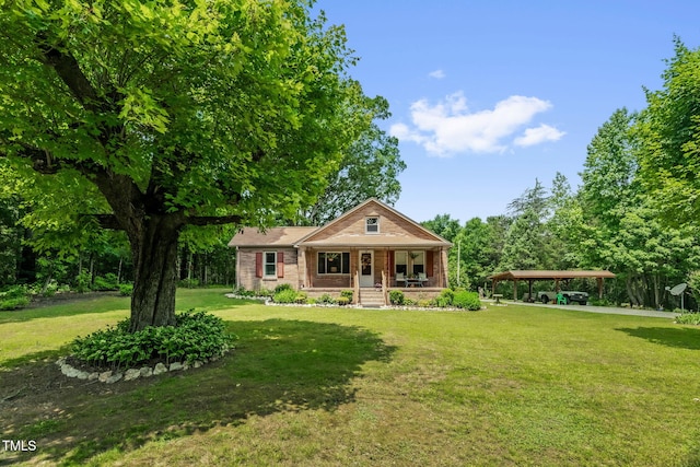 3315 Mebane Oaks Rd, Mebane, NC 27302 - view of front of home featuring a porch, a carport, and a front yard