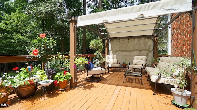 12037 Deer Run, Raleigh, NC 27614 - wooden terrace featuring an outdoor living space