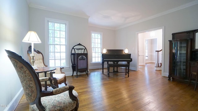 12037 Deer Run, Raleigh, NC 27614 - sitting room with ornamental molding and wood finished floors