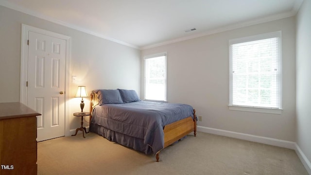 12037 Deer Run, Raleigh, NC 27614 - bedroom featuring light carpet and crown molding