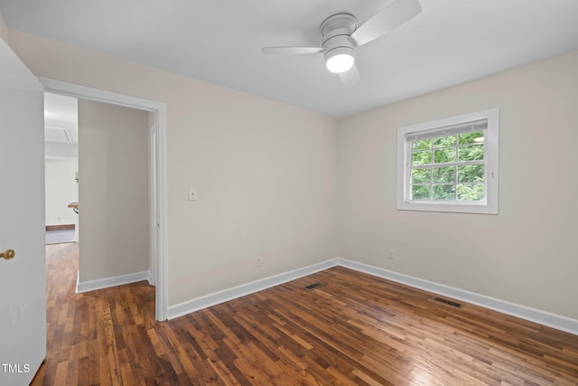 105 Hanna St, Carrboro, NC 27510 - empty room featuring a ceiling fan and wood finished floors