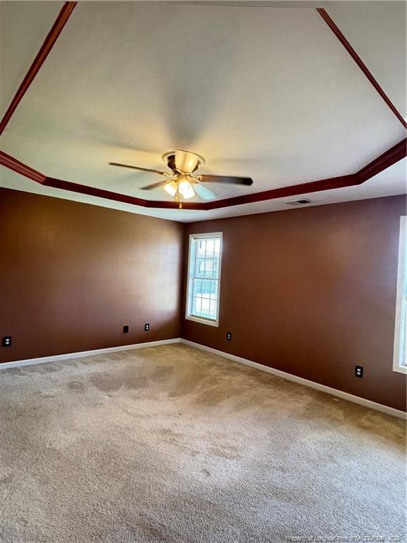 5733 Azure Dr, Hope Mills, NC 28348 - spare room with carpet, ceiling fan, and baseboards