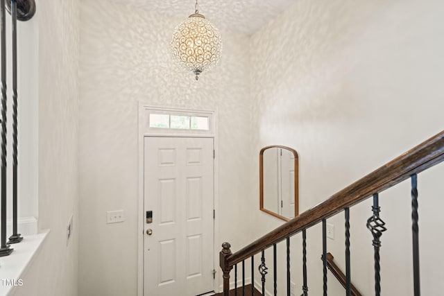 9141 Falkwood Rd, Raleigh, NC 27617 - entrance foyer with stairs