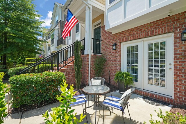 9141 Falkwood Rd, Raleigh, NC 27617 - view of patio / terrace with stairway