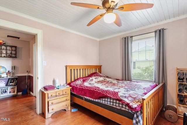 506 Currin St, Durham, NC 27703 - bedroom featuring wood finished floors, ceiling fan, and crown molding