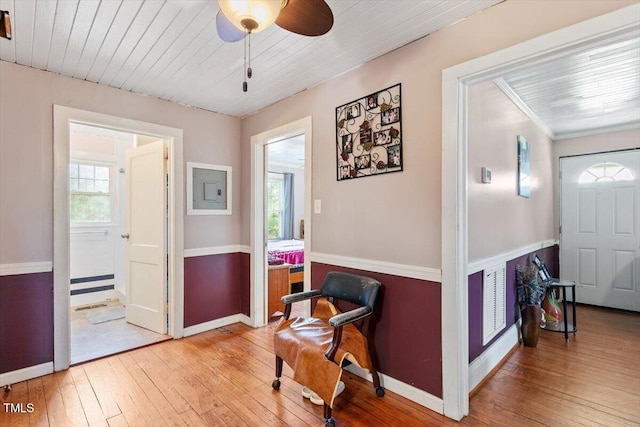 506 Currin St, Durham, NC 27703 - sitting room with light wood-style flooring and ceiling fan