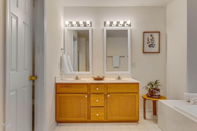244 Sweet Bay Pl, Carrboro, NC 27510 - bathroom featuring double vanity and a garden tub