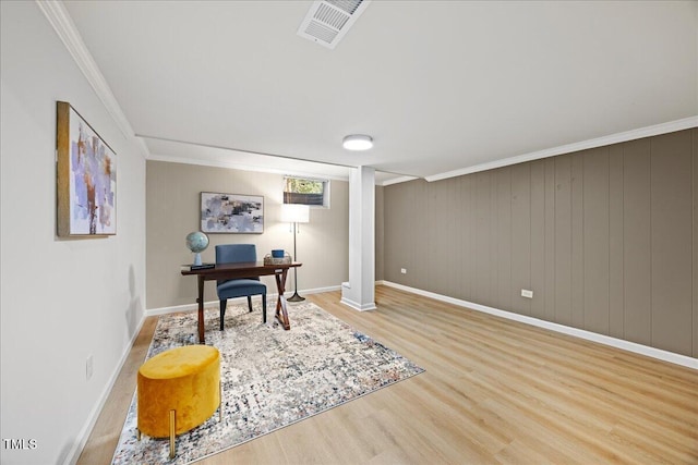 800 Camden Ave, Durham, NC 27701 - office space featuring wood finished floors, crown molding, and baseboards