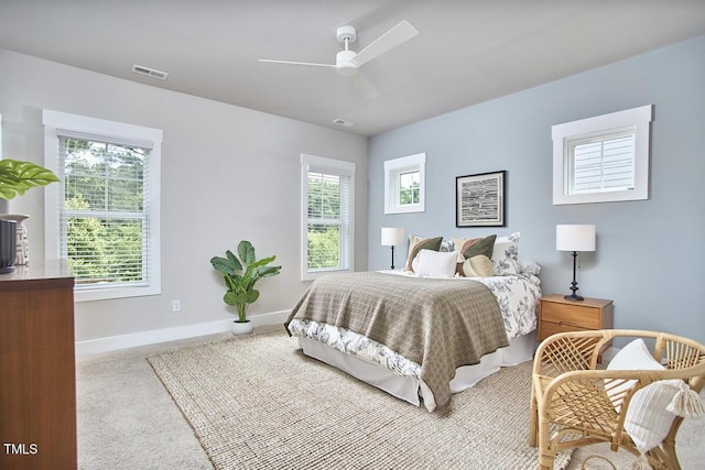 554 Beacon Ridge Blvd, Chapel Hill, NC 27516 - carpeted bedroom featuring baseboards and ceiling fan