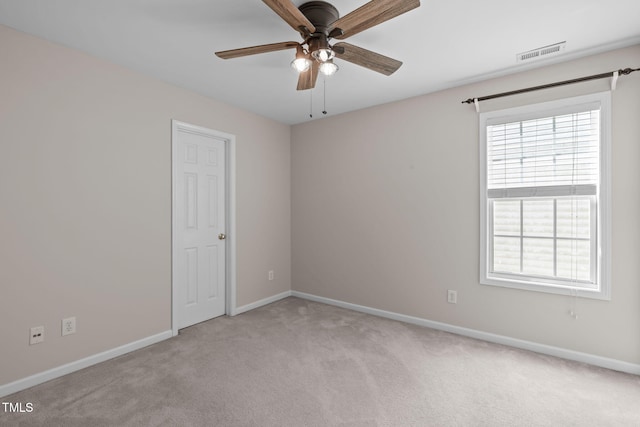 4804 Carmen Ln, Durham, NC 27707 - unfurnished room with ceiling fan, light colored carpet, and healthy amount of natural light