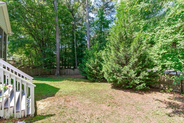4804 Carmen Ln, Durham, NC 27707 - fenced backyard with stairway