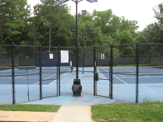 603 Edburton Ct, Hillsborough, NC 27278 - view of tennis court featuring a gate