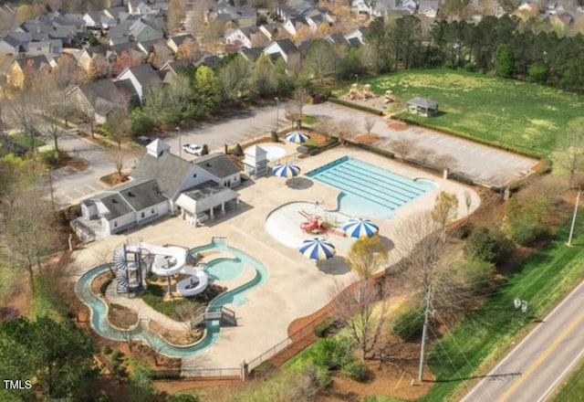 800 Savannah Ridge Rd Unit 109, Holly Springs, NC 27540 - aerial overview of property's location featuring a pool and nearby suburban area
