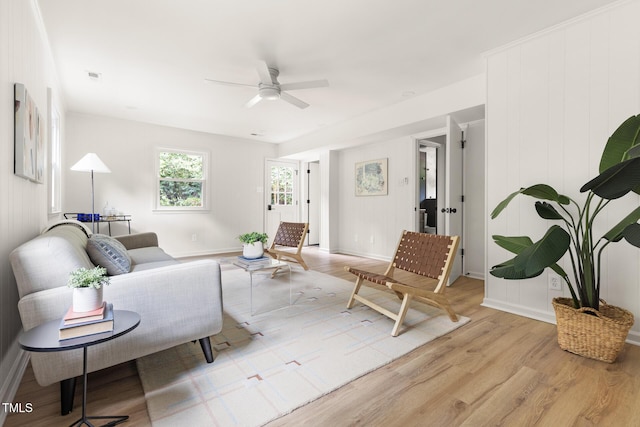939 Clarion Dr, Durham, NC 27705 - living area featuring ceiling fan and light wood-type flooring