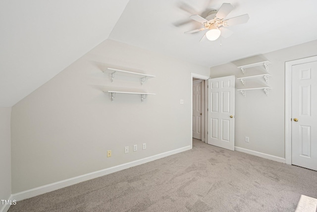 316 Trafalgar Ln, Cary, NC 27513 - unfurnished bedroom with carpet floors, a ceiling fan, and vaulted ceiling