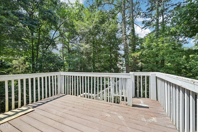 316 Trafalgar Ln, Cary, NC 27513 - wooden terrace featuring view of wooded area