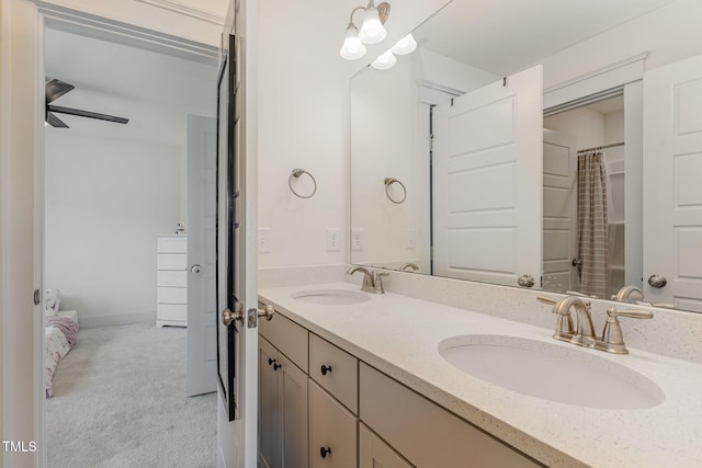 40 Ironwood Blvd, Youngsville, NC 27596 - full bath featuring double vanity, ceiling fan, and ensuite bathroom