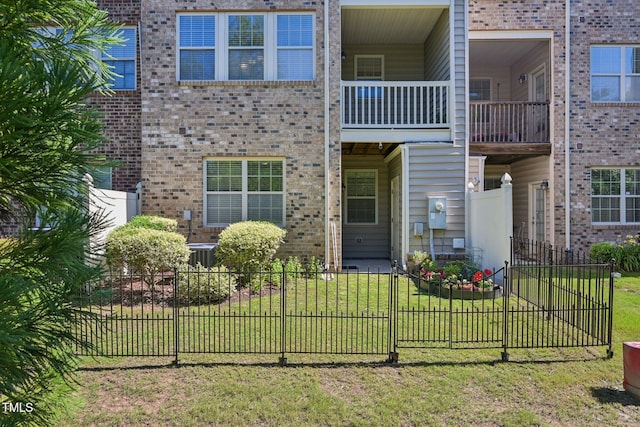 453 Panorama Park Pl, Cary, NC 27519 - view of front of home featuring brick siding and a balcony