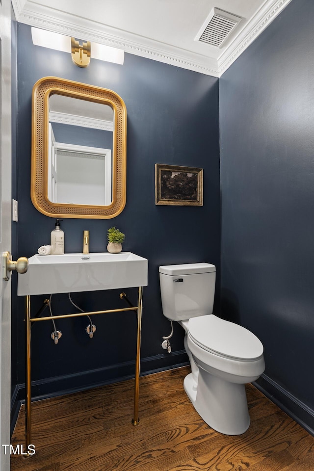 16 Cedar Hill Dr, Durham, NC 27713 - half bathroom with wood finished floors and vanity