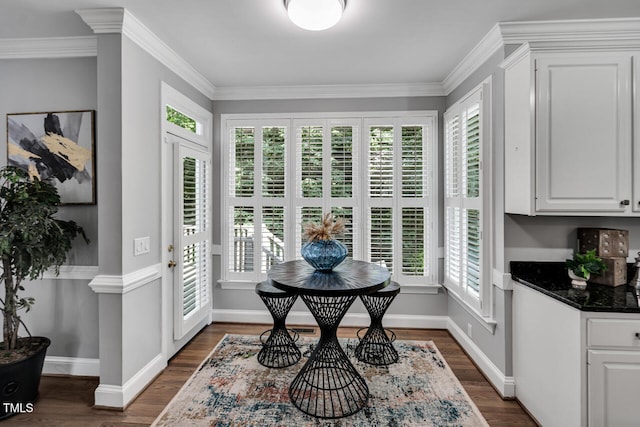 12 Gatesway Ct, Durham, NC 27707 - foyer entrance featuring dark wood finished floors and crown molding