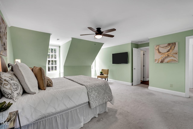 12 Gatesway Ct, Durham, NC 27707 - bedroom with crown molding, carpet, and ceiling fan