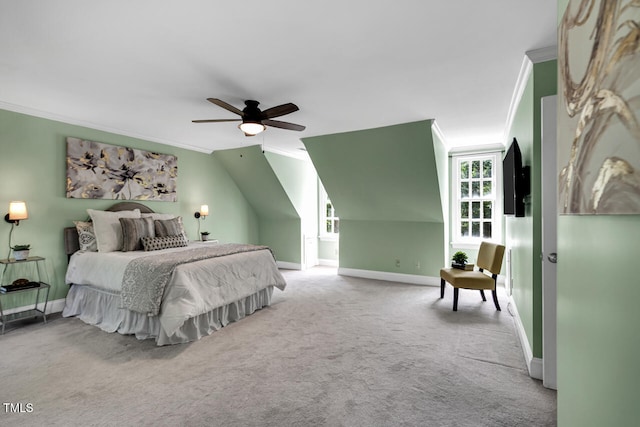 12 Gatesway Ct, Durham, NC 27707 - bedroom with ornamental molding, carpet floors, and a ceiling fan