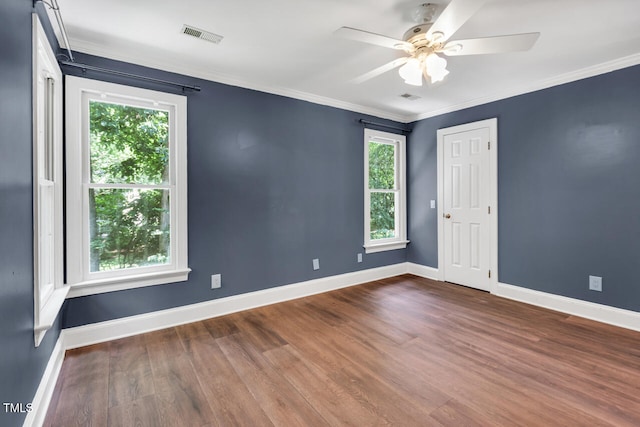 12 Gatesway Ct, Durham, NC 27707 - unfurnished room featuring wood finished floors, crown molding, and a ceiling fan