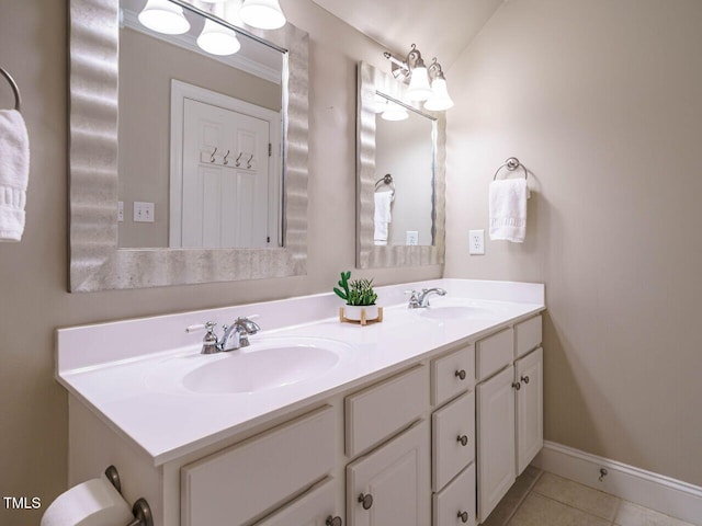 8504 Carlton Oaks Dr, Wake Forest, NC 27587 - full bath featuring double vanity and tile patterned floors