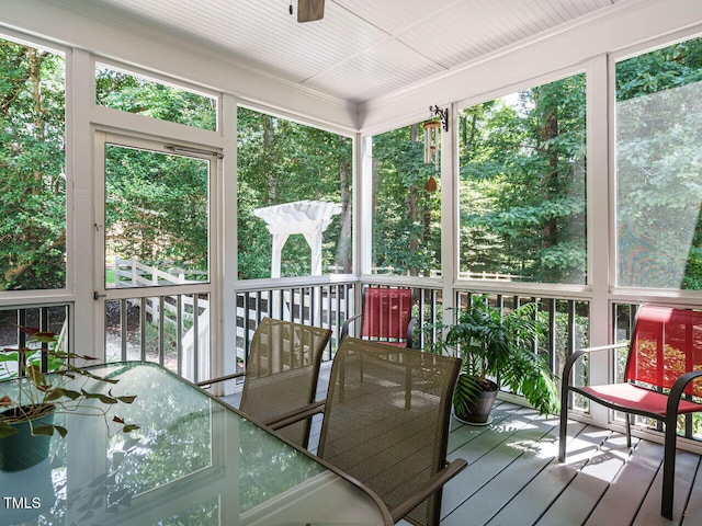 8504 Carlton Oaks Dr, Wake Forest, NC 27587 - sunroom featuring outdoor dining space
