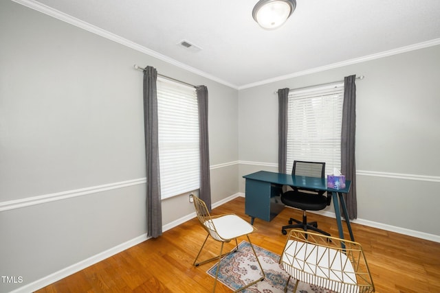 213 Bracken Ct, Raleigh, NC 27615 - home office with crown molding and wood finished floors