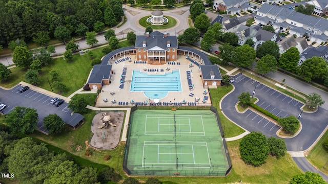 818 Bryant St, Raleigh, NC 27603 - aerial view of property's location featuring a pool