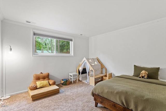 6609 Hunters Ln, Durham, NC 27713 - carpeted bedroom featuring crown molding and baseboards