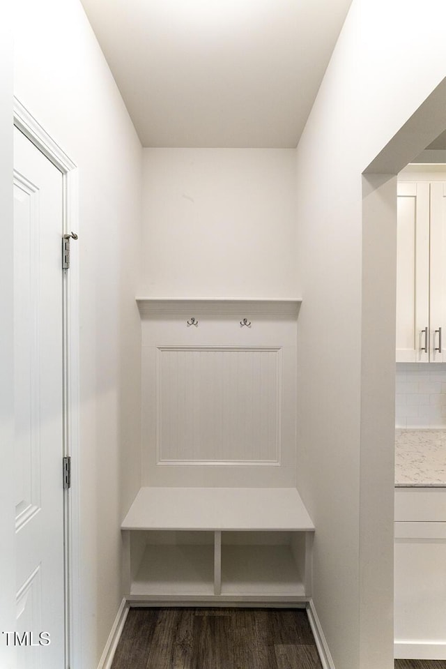 227 Liam St, Clayton, NC 27520 - mudroom with dark wood-style floors and baseboards
