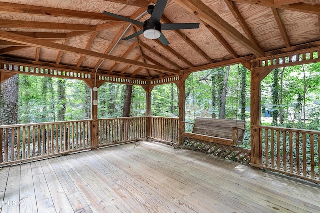 2905 Scuppernong Ln, Durham, NC 27703 - deck with a ceiling fan