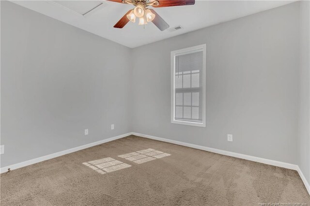 9031 Grouse Run Ln, Fayetteville, NC 28314 - spare room with carpet, baseboards, and a ceiling fan