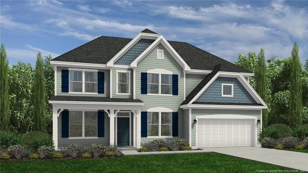 42 Willow Walk Way, Cameron, NC 28326 - view of front of house featuring driveway, roof with shingles, and a front lawn