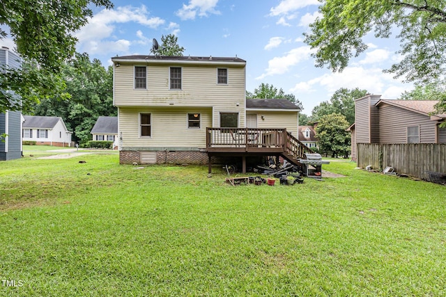 3605 Iron Sight Ct, Raleigh, NC 27616 - back of property with a wooden deck
