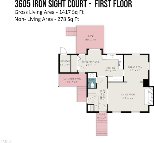 3605 Iron Sight Ct, Raleigh, NC 27616 - view of home floor plan