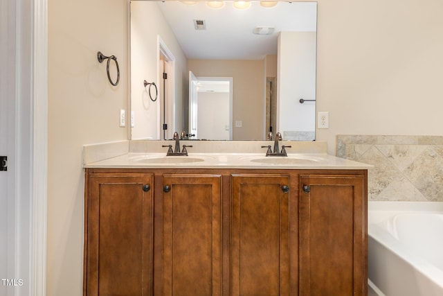 1304 Barnford Mill Rd, Wake Forest, NC 27587 - full bath featuring double vanity and a garden tub