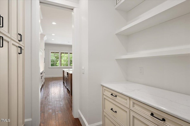 2508 Kearney Rd, Wake Forest, NC 27587 - corridor with dark wood-type flooring and recessed lighting