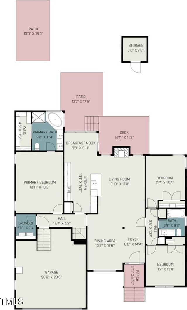 6313 Belle Crest Dr, Raleigh, NC 27612 - view of room layout
